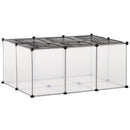 Recinto per Criceti e Conigli Modulabile 105x70x45 cm in Resina e Acciaio Nero