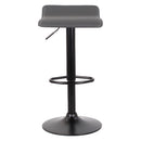 Set 2 Sgabelli 38x40x54/74 cm in Ecopelle con Base Nera Grigio