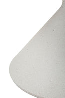Tavolinetto White Ø45x39 cm in Ferro e Ceramica Bianco      