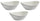 Set 3 Insalatiere 20x15,5x8 cm in Porcellana Allluminica Kaleidos Aluxina Bianche