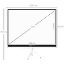 Telo Proiettore 120 Pollici 244x183 cm in Tessuto a Rete Bianco