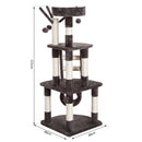 Albero Tiragraffi per Gatti a 3 Livelli con Piattaforme Scale Crema marrone 48x48x121 cm 
