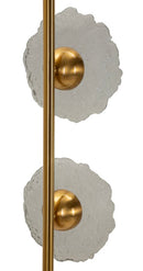 Lampadario Emily Verticale Vetro Grigio 15x16x110 cm in Ferro e Vetro Oro e Grigio      