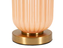 Lampada da Tavolo Perly Ø35,5x64 cm in Vetro e Ferro e Tessuto Perla e Oro      