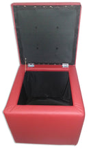 Cubo Pouf Contenitore in Similpelle e Cristalli Renier Bordeaux