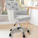 Sedia da Ufficio Ergonomica Girevole 360° Poltrona in Velluto Grigio      