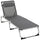 Sdraio Pieghevole 60x165x76 cm con Poggiatesta e Schienale Regolabile in Alluminio Grigio