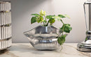 Vaso Mouth Lip Silver 23x8x12 cm in Resina Argento      