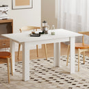 Tavolo Allungabile da Pranzo 140-180x80x75 cm per 6-8 Persone in MDF Bianco  