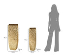 Porta Vasi Squer Coppia 34x34x90 cm - 25x25x78 cm in Ferro Oro      