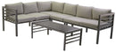 Set Salotto da Giardino in Alluminio Malibù Grigio