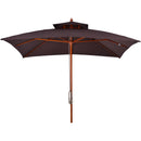 Ombrellone da Giardino 3x3 m Palo Ø48 mm 8 Stecche in Legno Marrone