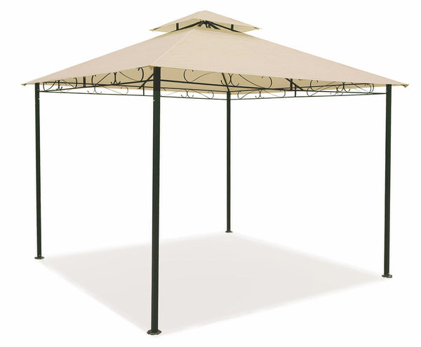 sconto Gazebo da Giardino in Metallo 3x3m Soriani Salinas Ecrù
