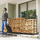 Legnaia Regolabile 235x31x116 cm con Telo Impermeabile e Catene in Acciaio Nero      
