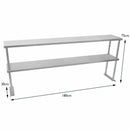 Ripiano per Tavolo da Cucina Ristorante Pizzeria 180x75x30 cm con Mensola in Acciaio