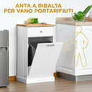 Credenza da Cucina 51x33,5x90 cm con Supporto per Bidoni della Spazzatura da 38 Litri in MDF Bianco      