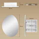 Armadietto da Bagno con Specchio a LED 50x14x70 cm Anti-Appannamento Illuminazione Dimmerabile 3 Colori Bianco      