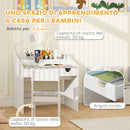 Banco Scuola con Sedia per Bambini 3-6 Anni 69x50x75 cm con Ripiano e Cassetto in MDF Grigio  
