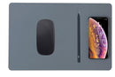 Tappetino per Mouse 34,6x22,5x0,5 cm con Base di Ricarica Wireless Veloce Grigio