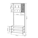 Mobile Ingresso con Scarpiera e Appendiabiti 78x30x182 cm in MDF Nomad Antracite