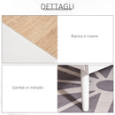 Tavolino Basso con 2 Cassetti 110x60x45 cm in MDF e Metallo Bianco e Rovere