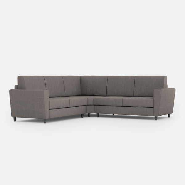 online Divano Angolare 5 Posti 248x248x85 cm Yasel in Tessuto Grigio