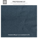 Tetto di Ricambio per Gazebo da Giardino 3x3m in Poliestere Grigio