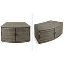Vasca Idromassaggio Piscina Spa Ottavia Completa Set 5 Mobili 305x249x70 cm in PVC e Rattan Grigio e Marrone