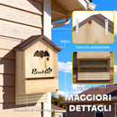 Set di 3 Casette per Pipistrelli 21,5x11,5x34 cm in Legno di Abete Naturale      