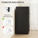 Cassettiera 60x40x85 cm 4 Cassetti Moderna e Minimal in Legno Nero Lucido      