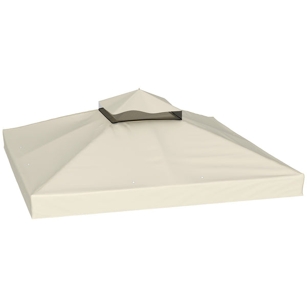 Copertura per Gazebo da Giardino 300x 300 cm Tetto Sostitutivo UPF30+ a 2 Livelli in Poliestere Crema online