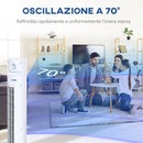 Ventilatore a Torre 45W a 3 Modalità e 3 Velocità con Timer da 12h 31.5x31.5x96 cm in ABS Bianco