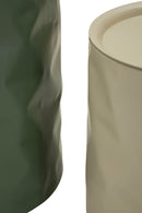 Tavolinetti Norimberga Coppia Ø39,5x48 cm in Metallo Bianco e Verde      