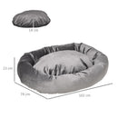 Cuccia Imbottita per Cani 102x74x23 cm in Tessuto Vellutato Grigio Scuro