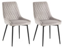 Set 2 Sedie 46,5x48x84,5 cm in Velluto Grigio