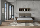 Letto Matrimoniale Struttura Noce con Cuscini in Similpelle Egos Appia Cappuccino Varie Misure