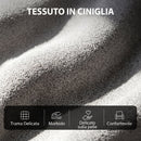 Poltrona Massaggiante e Reclinabile a 160° con Poggiapiedi e Telecomando, 66x91x108 cm, in Ciniglia Grigio Chiaro      