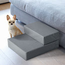 Scaletta per Cani Materassino 2 in 1 45x39x20 cm in PU e Gommapiuma Grigio