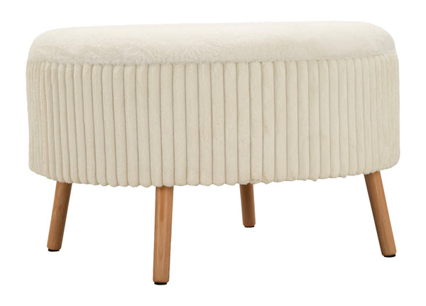 Puff Goteborg Big Ø83x56 cm in MDF e Spugna e Poliestere Bianco acquista