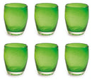 Set 6 Bicchieri Ø7,3x10 cm in Vetro Soffiato Villa d'Este Home Tivoli Acapulco Verdi