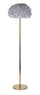 Lampada da Terra Feathers Slim Grigia Ø43x170 cm in Ferro e Plastica Grigio e Oro
