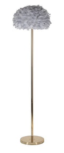 Lampada da Terra Feathers Slim Grigia Ø43x170 cm in Ferro e Plastica Grigio e Oro      
