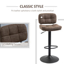 Set 2 Sgabelli da Bar 41,5x45x85-107 cm in Similpelle Marrone e Nero