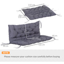 Cuscino da Giardino 2 Posti 132x110x10 cm con Schienale per Panche e Dondoli in Poliestere Grigio Scuro      