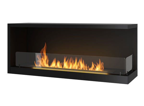 sconto Camino a Bioetanolo da Incasso 110x45 cm Inside P1100 V2 Angolo a Destra Nero con Vetro