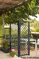 Set 2 Tralicci Fissi con Cornice per Giardino Verdemax 180x60 cm in Metallo Antracite