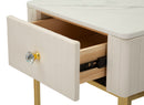Tavolinetti Alti Wedding Quadrati Set 2 Pz Ø45x90 cm - Ø40x70 cm in Pino e MDF e Metallo      
