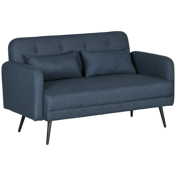 Divano 2 Posti 135x74x82 cm in Tessuto Blu Scuro sconto