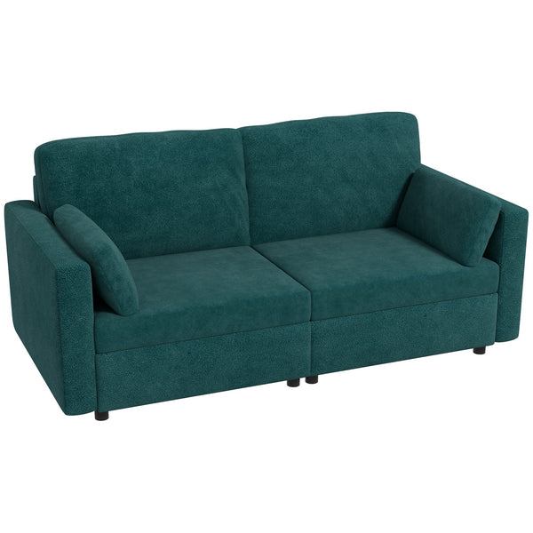 Divano 3 Posti 178x82x85 cm in Velluto Verde Scuro sconto