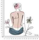 Pannello da Muro Lady W/Flower 80x1,3x90 cm in Ferro Multicolor      